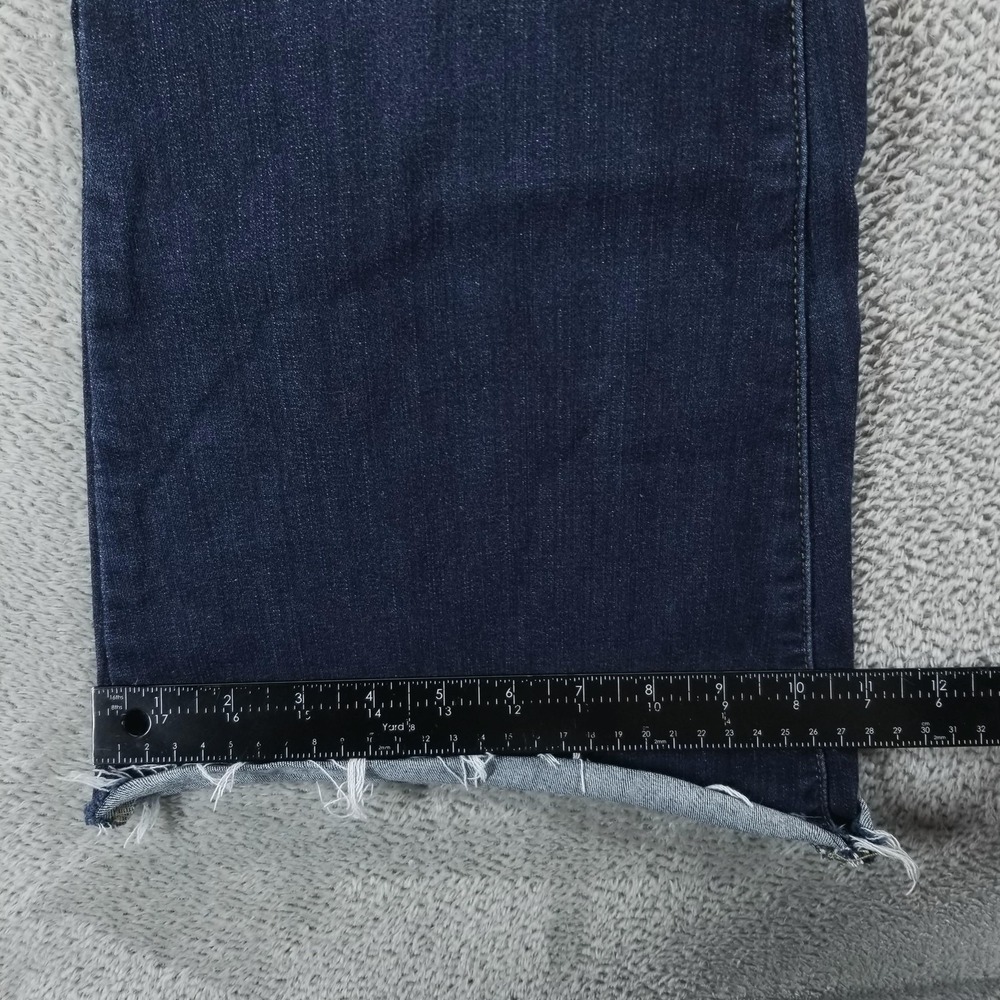 Judy Blue Jeans Womens 32 Blue Flare‎ Mid Rise Dark Wash Raw Hem Stretch - Picture 9 of 10